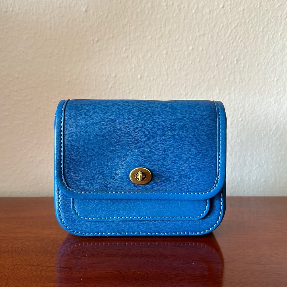 Coach Blue Micro Belt Bag/Shoulder/Crossbody Bag 5”L x 4 1/4”H x 1 3/4” D